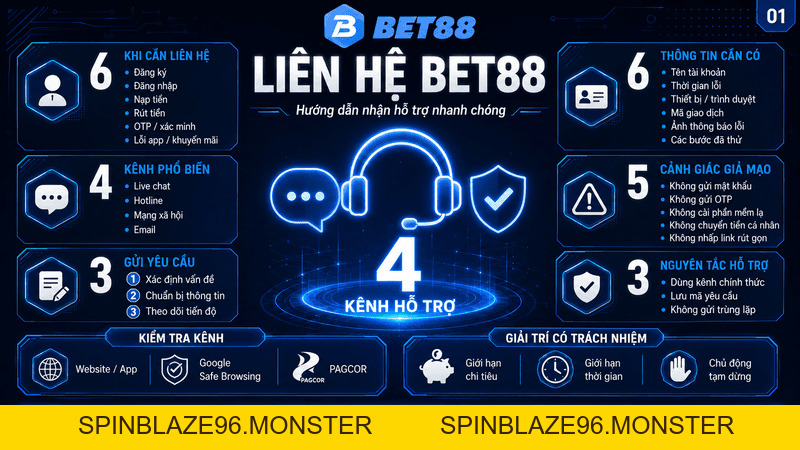 Liên Hệ BET88 – Các Kênh Hỗ Trợ Hội Viên Nhanh Chóng - spinblaze96.monster