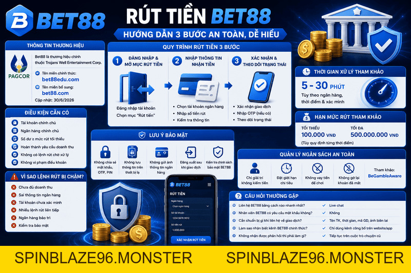 Rút Tiền BET88 – Hướng Dẫn 3 Bước An Toàn, Dễ Hiểu - spinblaze96.monster